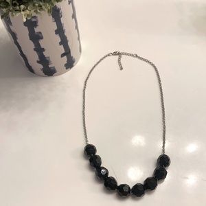 Black chunky bead necklace